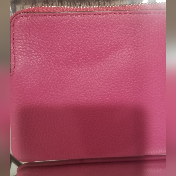 COACH Pink Refined Grain Leather Wristlet - Picture 7 of 9